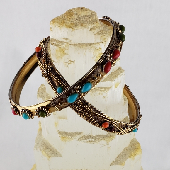 Jewelry - 2 Brass bangle bracelets